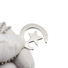 Load image into Gallery viewer, Gold Silver Tone Stainless Steel Islamic Crescent Moon &amp; Star Charm Pendant Necklace For Muslim W/ Free Chain 60CM Long - Pendant Necklace
