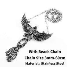 Load image into Gallery viewer, good detail 3D Phoenix Men necklace with pendant Stainless Steel Charm Choker bird Animal Jewelry
