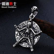 Load image into Gallery viewer, good detail Stainless Steel skull pendant david of star skull Jewelry for men
