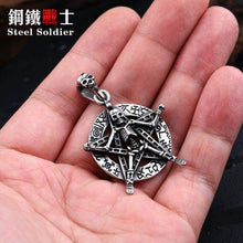 Load image into Gallery viewer, good detail Stainless Steel skull pendant david of star skull Jewelry for men
