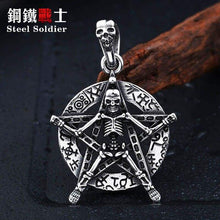 Load image into Gallery viewer, good detail Stainless Steel skull pendant david of star skull Jewelry for men
