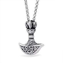Load image into Gallery viewer, Gothic Black Enamel Silver Stainless Steel Axe Pendant Necklace 60CM SS Chain - Pendant Necklace
