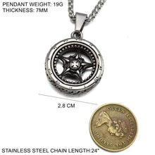 Load image into Gallery viewer, Gothic Roman Words Tire Wheel Mens Stainless Steel Charm Pendant Necklaces Jewelry - Pendant Necklace
