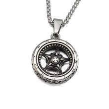 Load image into Gallery viewer, Gothic Roman Words Tire Wheel Mens Stainless Steel Charm Pendant Necklaces Jewelry - Pendant Necklace

