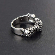 Load image into Gallery viewer, Gothic Skulls Band Biker MC Ring (Silver)
