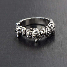 Load image into Gallery viewer, Gothic Skulls Band Biker MC Ring (Silver)
