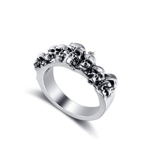 Load image into Gallery viewer, Gothic Skulls Band Biker MC Ring (Silver)
