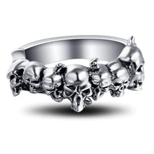 Load image into Gallery viewer, Gothic Skulls Band Biker MC Ring (Silver)
