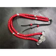 Load image into Gallery viewer, Handmade Indian Style Sterling Silver 925 Eagle Pendant Bead Necklace Men Women Deerskin Leather Long Necklace Customize Jewelry
