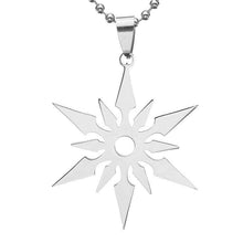 Load image into Gallery viewer, High Polished Silver Tone Stainless Steel Ninjia Throwing Star Dart Pendant Necklace with Free Chain 60CM Long - Pendant Necklace
