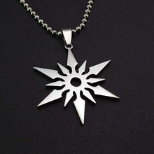 Load image into Gallery viewer, High Polished Silver Tone Stainless Steel Ninjia Throwing Star Dart Pendant Necklace with Free Chain 60CM Long - Pendant Necklace
