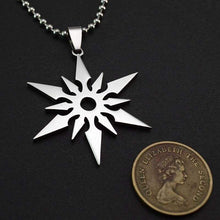 Load image into Gallery viewer, High Polished Silver Tone Stainless Steel Ninjia Throwing Star Dart Pendant Necklace with Free Chain 60CM Long - Pendant Necklace
