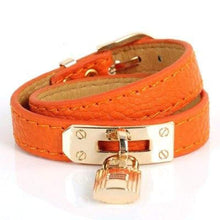 Load image into Gallery viewer, High Quality Kelly Punk Style Fashion Double Layer PU Leather Lock Pendant Charms Bracelet&amp;Bangle For Women Jewelry Wholesale - 200000146
