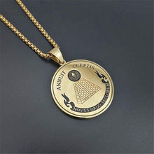 Load image into Gallery viewer, Hip Hop Round Coin All Seeing Eye of Providence Pendants Necklaces For Women/Men Gold Color Stainless Steel Masonic Jewelry - Pendant
