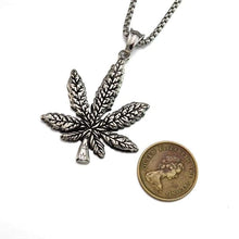 Load image into Gallery viewer, Hop Gold/SilverTone Stainless Steel Pot Leaf Peace Symbol Pendant Necklace Chain 60CM - Pendant Necklace
