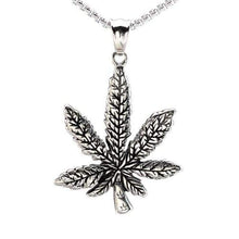 Load image into Gallery viewer, Hop Gold/SilverTone Stainless Steel Pot Leaf Peace Symbol Pendant Necklace Chain 60CM - Pendant Necklace

