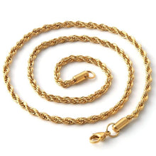 Load image into Gallery viewer, HZMAN Mens Gold Stainless Steel Coptic Ankh Cross Religious Pendant Necklace 22 Rope Chain (Gold) - Pendant Necklace
