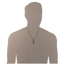 Load image into Gallery viewer, HZMAN Mens Gold Stainless Steel Coptic Ankh Cross Religious Pendant Necklace 24 Rope Chain (Silver) - Pendant Necklace
