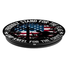 Load image into Gallery viewer, I Proudly Stand For The Flag Kneel For The Cross PopSockets Grip and Stand for Phones and Tablets - Cell Phone Mount

