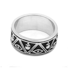 Load image into Gallery viewer, Illuminati Pyramid Eye Skull Ring Stainless Steel Jewelry Classic Freemasonry Masonic Motor Biker Mens Ring Wholesale SWR0699 - Ring
