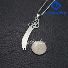 Load image into Gallery viewer, Islamic Imam Ali Zulfiqar Sword Pendant Etched Gift for Shia Muslim Silver Tone Stainless Steel Necklace 60CM Long - Pendant Necklace
