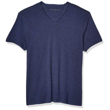 Load image into Gallery viewer, John Varvatos Star USA Mens Short Sleeve Slub V-Neck with Cut Raw Edge - Oiled Blue / Large - T-Shirt
