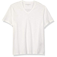 Load image into Gallery viewer, John Varvatos Star USA Mens Short Sleeve Slub V-Neck with Cut Raw Edge - Salt / Large - T-Shirt

