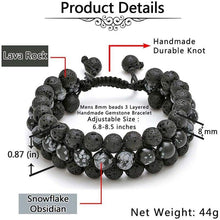 Load image into Gallery viewer, Jovivi Beads Chakra Bracelet Tigers Eye Gemstone Black Onyx Obsidian Lava Rock Stone Essential Oil Diffuser Bracelet Natural Energy Yoga Healing Crystals Bracelet Adjustble for Women Men
