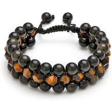 Load image into Gallery viewer, Jovivi Beads Chakra Bracelet Tigers Eye Gemstone Black Onyx Obsidian Lava Rock Stone Essential Oil Diffuser Bracelet Natural Energy Yoga
