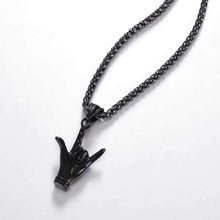 Load image into Gallery viewer, Kpop Hand Love Gesture Necklace Unisex Jewelry Stainless Steel Gold Color Love Sign Pendant Rock Punk Necklace Men P3236
