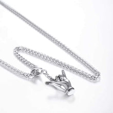 Load image into Gallery viewer, Kpop Hand Love Gesture Necklace Unisex Jewelry Stainless Steel Gold Color Love Sign Pendant Rock Punk Necklace Men P3236
