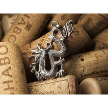 Load image into Gallery viewer, Large Fire Dragon Pendant Necklace 925 Sterling Silver Magic Good Luck Amulet Oriental Chinese Zodiac Symbol Gothic Fantasy Animal Jewelry for Men Women Yoga Buddist Gifts/Handmade
