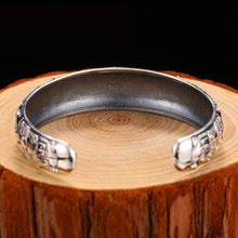 Load image into Gallery viewer, Large Heavy Chunky Sterling Silver Bangle Mens Silver Bracelet Chinese Taotie Vintage Thai Silver Viking Bangle Jewelry
