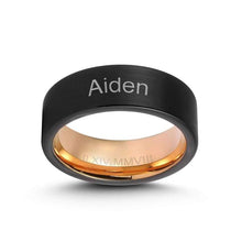 Load image into Gallery viewer, religous-jesus-cross-ring-amulet-jewlry-gold-black-rosegold-stainless-steel-letter-initials-letter-monogram-bible-rings-women-5-colors
