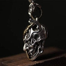 Load image into Gallery viewer, Luxury Devil Satan Skull Pendant Biker Men Steampunk Necklace Dark World 925 Sterling Silver Gothic Jewelry
