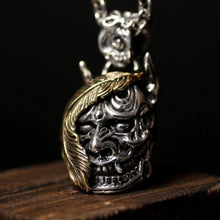 Load image into Gallery viewer, Luxury Devil Satan Skull Pendant Biker Men Steampunk Necklace Dark World 925 Sterling Silver Gothic Jewelry

