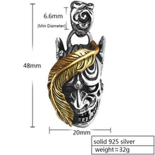 Load image into Gallery viewer, Luxury Devil Satan Skull Pendant Biker Men Steampunk Necklace Dark World 925 Sterling Silver Gothic Jewelry
