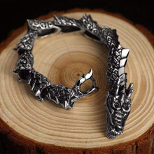 Load image into Gallery viewer, Luxury Pure 925 Sterling Silver Dragon Bracelet Men Vintage Rock Biker Mens Bracelets Man Silver 925 Jewelry (20 point 5 cm)
