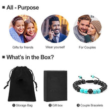 Load image into Gallery viewer, M MOOHAM Lava Rock Bracelet - 8mm Lava Rock Bead Blue Turquoise Anxiety Bracelet Men Women Stress Relief Yoga Beads Aromatherapy Essential
