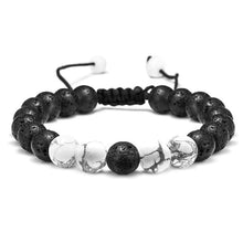 Load image into Gallery viewer, M MOOHAM Lava Rock Bracelet - 8mm Lava Rock Bead White Turquoise Anxiety Bracelet Men Women Stress Relief Yoga Beads Aromatherapy Essential

