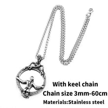Load image into Gallery viewer, Magic Mirror Men Pendant Necklace with Stainless Steel Snake Wrapped Skull Clasp Chain Sexy women
