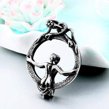 Load image into Gallery viewer, Magic Mirror Men Pendant Necklace with Stainless Steel Snake Wrapped Skull Clasp Chain Sexy women
