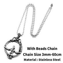 Load image into Gallery viewer, Magic Mirror Men Pendant Necklace with Stainless Steel Snake Wrapped Skull Clasp Chain Sexy women
