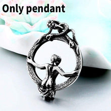 Load image into Gallery viewer, Magic Mirror Men Pendant Necklace with Stainless Steel Snake Wrapped Skull Clasp Chain Sexy women

