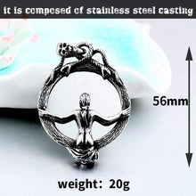 Load image into Gallery viewer, Magic Mirror Men Pendant Necklace with Stainless Steel Snake Wrapped Skull Clasp Chain Sexy women
