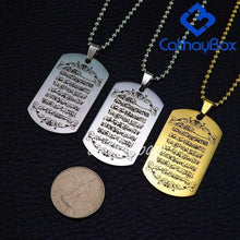 Load image into Gallery viewer, Men Islam Koranic Surah Quran Ayatul Kursi Pendant Necklace For Muslim Stainless Steel Jewelry Silver Gold - Pendant Necklace
