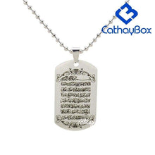 Load image into Gallery viewer, Men Islam Koranic Surah Quran Ayatul Kursi Pendant Necklace For Muslim Stainless Steel Jewelry Silver Gold - Pendant Necklace
