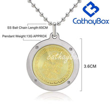 Load image into Gallery viewer, Men Round Islam Allah Koranic Surah Quran Ayatul Kursi Stainless Steel Pendant Necklace For Muslim - Pendant Necklace
