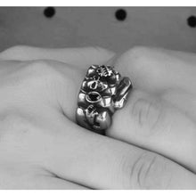 Load image into Gallery viewer, Mens Biker Knuckles Fist Ring in Silver Stainless Steel
