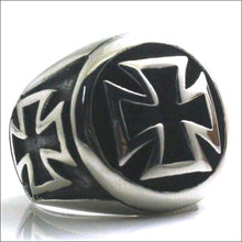 Load image into Gallery viewer, Mens Cross Ring (Stainless Steel) - Cool Religous Jewelry
